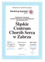 IV miejsce w Ogólnopolskim Rankingu Szpitali „Rzeczpospolitej” - Bezpieczny Szpital 2017 - w kategorii „Najlepszy monospecjalistyczny szpital publiczny w Polsce - Zdjęcie główne