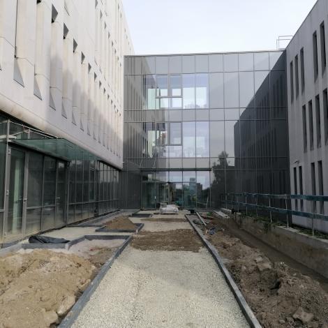widok na łącznik pomiędzy budynkami C i A+