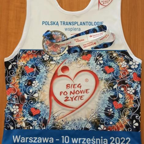 koszulka uczestika biegu z napisem Warszawa - 10 września 2022