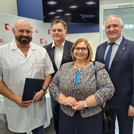 Prof. P. Przybyłowski, prof. K. Wita, dr K. Adamek oraz Kanclerz SUM dr I. Ryszkiel