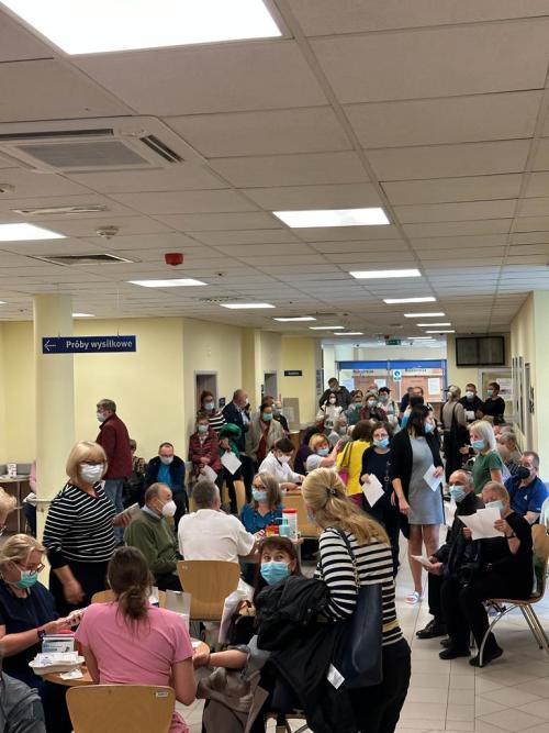 tłum pacjentów biorących udział w Białej Niedzieli