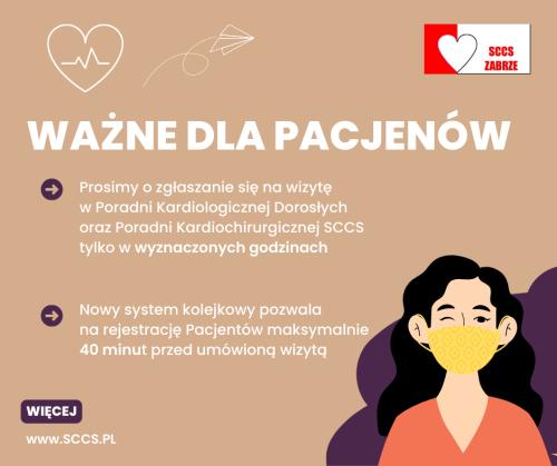 Komunikat dla pacjentów poradni SCCS - Zdjęcie główne Komunikat dla pacjentów poradni SCCS - Zdjęcie główne