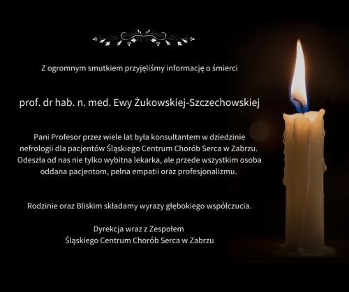 Kondolencje dla Bliskich śp. prof. Ewy Żukowskiej-Szczechowskiej - Zdjęcie główne